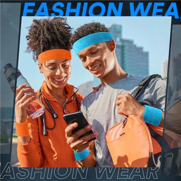 Unisex Sweatbands Sports Headband for Men &‎ Women - Moisture Wicking Athletic - Picture 6 of 7
